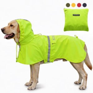 Poncho impermeable KOOGAL para perros grandes (6XL, amarillo)