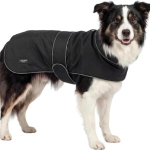 Larkson Abrigo para Perros Negro - Jonte - Chubasquero Impermeable