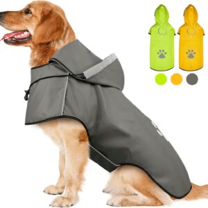 Impermeable ajustable para perros DQGHQME (M, gris)