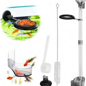Kit alimentación camarones: plato, tubo y cepillo limpieza