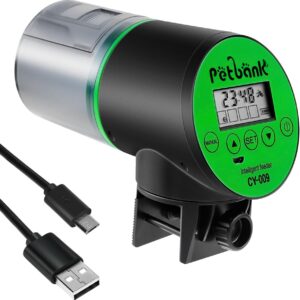 Petbank Comedero Automático Acuario USB LCD, Verde