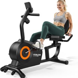YOSUDA Bici estática reclinada 160kg, silenciosa y ergonómica
