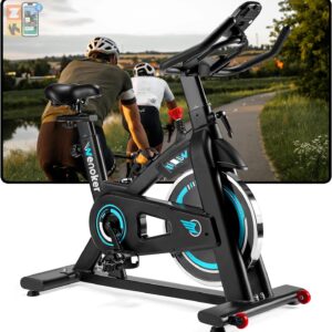Bicicleta estática Wenoker, silenciosa y con monitor LCD