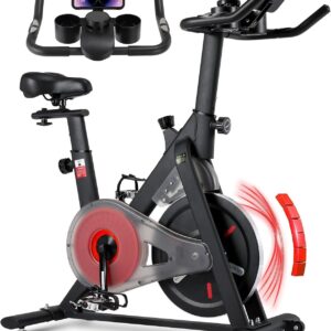 LIFERUN Bicicleta estática magnética silenciosa, 0-100% resistencia