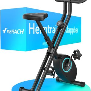 MERACH Bicicleta Estática Plegable, 16 Niveles Magnéticos