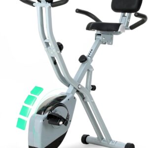 ISE Bici estática plegable con respaldo acolchado y APP