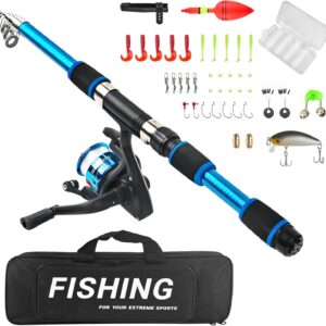 Caña de pesca infantil telescópica FASPUP 1,8m azul