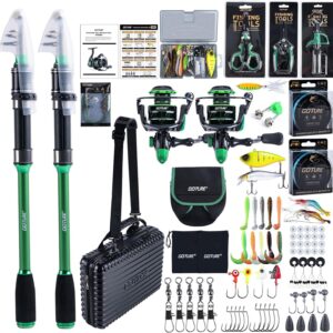 Kit pesca Goture 24T carbono 2 cañas + carrete giratorio