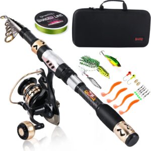 Kit pesca Sougayilang: caña + carrete + accesorios