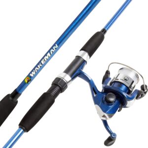 Wakeman Swarm - Combo pesca lubina/trucha 65", azul, ideal niños