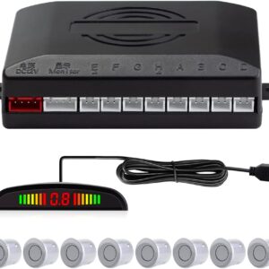Kit 8 sensores aparcamiento LED con alarma CUQI