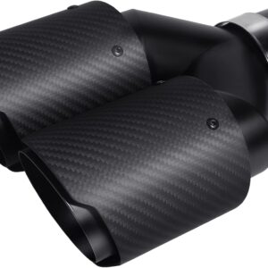 Punta silenciador carbono 63 mm doble salida 2,5" y 3" (negro mate)