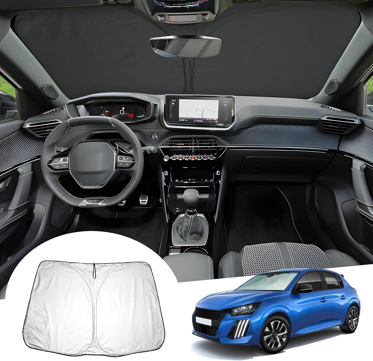 Parasol interior GAFAT para Peugeot 208 e-208 (2019-2026)
