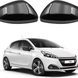 Par de Carcasas Retrovisor Negro Brillante Peugeot 208/2008