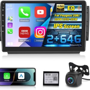 Radio Android 10" para Peugeot 208/2008 (2012-2018) con Carplay inalámbrico