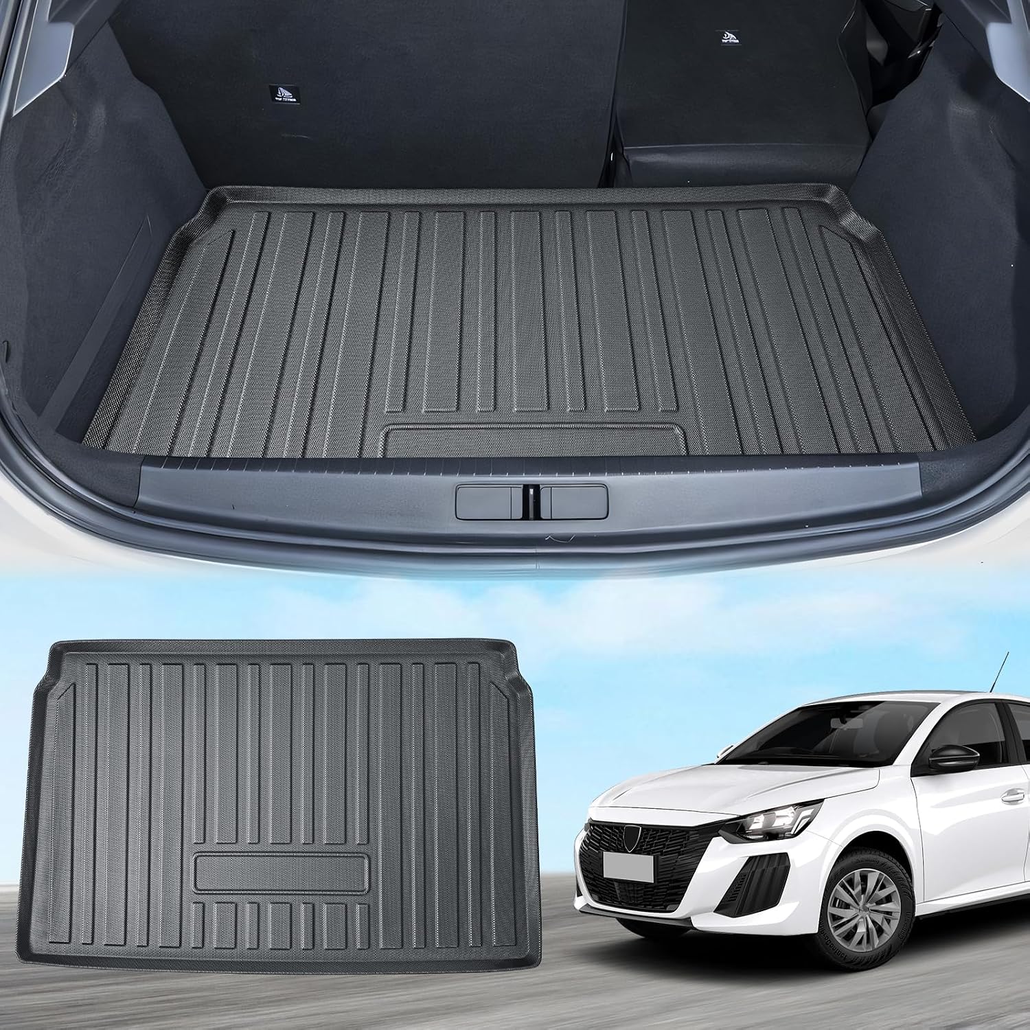 Alfombrilla Maletero 3D para Peugeot 208 2020-2026 | ECOZEN