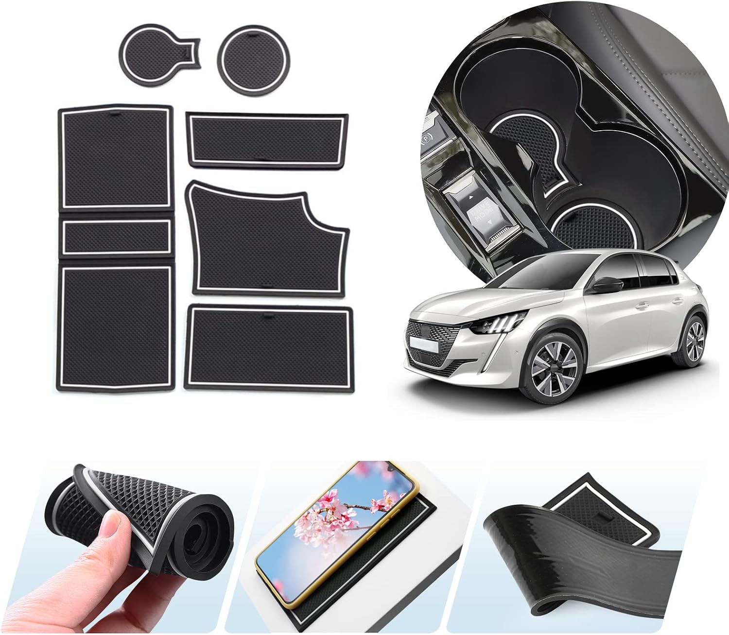 Alfombrillas LUWU para consola central Peugeot 208/2008 e-208/e-2008 GT Line 2020-2025