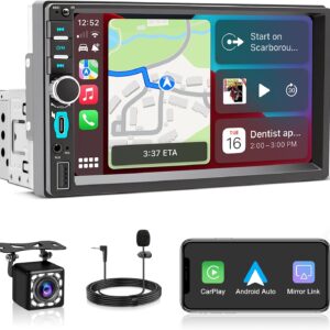 Radio coche 1 DIN táctil 7" con CarPlay y Android Auto inalámbrico