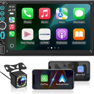 Radio coche 2 DIN CarPlay Android Auto inalámbrico 7"