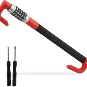 Antirrobo coche Relaxdays 5 dígitos, bloqueo volante acero negro/rojo