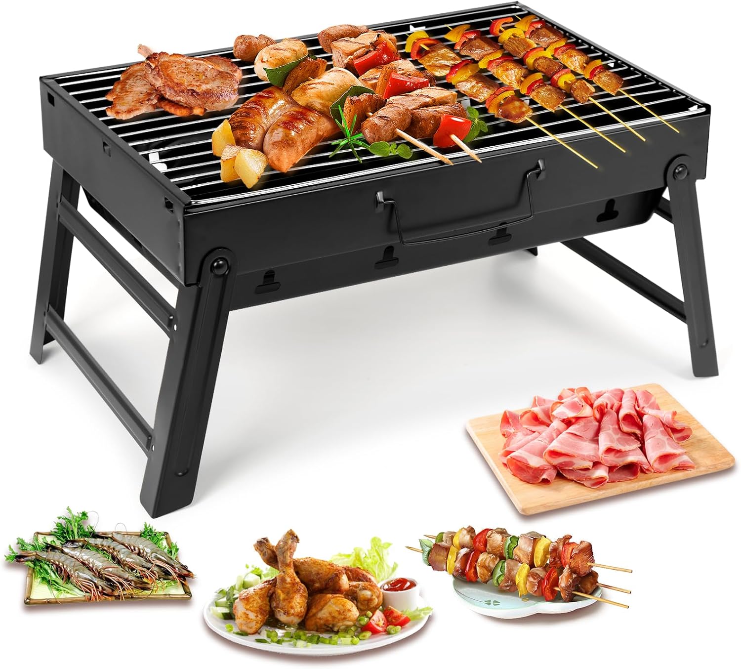 Uten Parrilla Plegable Carbón Acero Inoxidable – Perfecta para Acampada