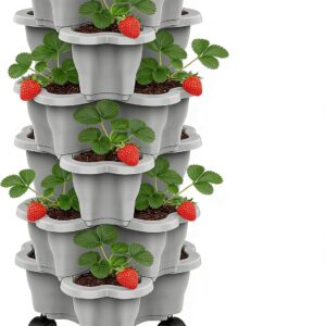 Jardinera Fresas 6 Niveles | Torre Apilable Exterior/Interior