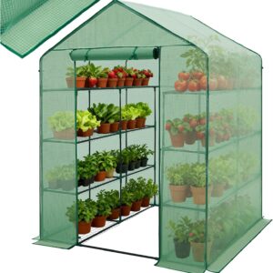 tectake® Invernadero Exterior 143x195 cm, 16 Baldas Metálicas