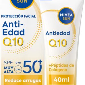 NIVEA SUN Q10 Antiedad SPF50+ 40 ml | Reduce Arrugas y Reafirma