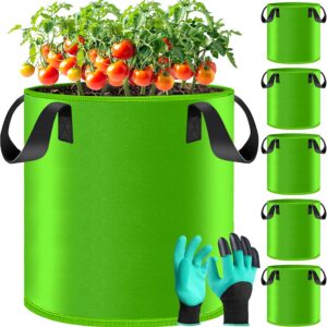5 bolsas cultivo 30L con mango para huerto urbano
