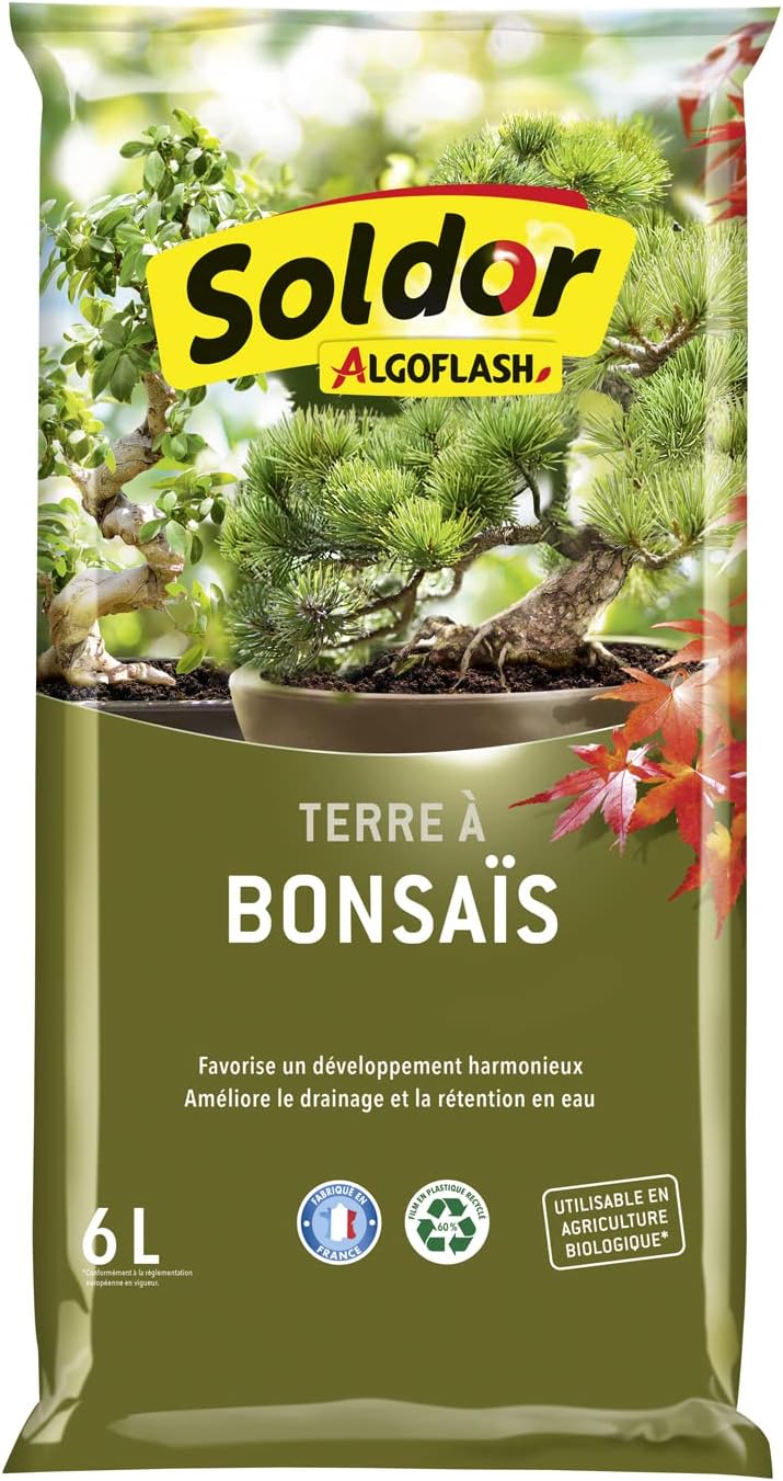Algoflash Tierra para Bonsáis 6L - Listo para Usar - Fabricado en Francia