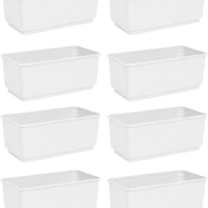 Pack 12 Jardineras Blancas Acan 10x24,7x13 cm