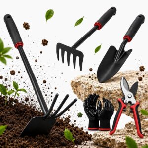 Kit 5 herramientas de jardinería ORATIC - Tijeras, pala y más