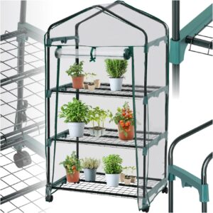 Invernadero exterior tectake® 69x49x133cm acero y rejilla