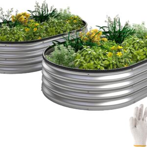 Juego 2 jardineras exterior acero galvanizado 135x90 cm