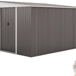 Outsunny Cobertizo Exterior Metálico 8,9 m² Gris