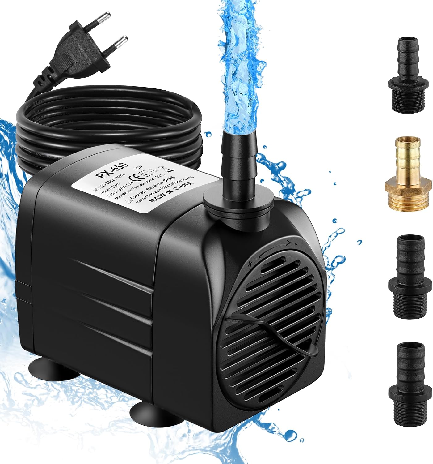 Bomba agua sumergible 45W 3200 L/H Lnicez ultra silenciosa