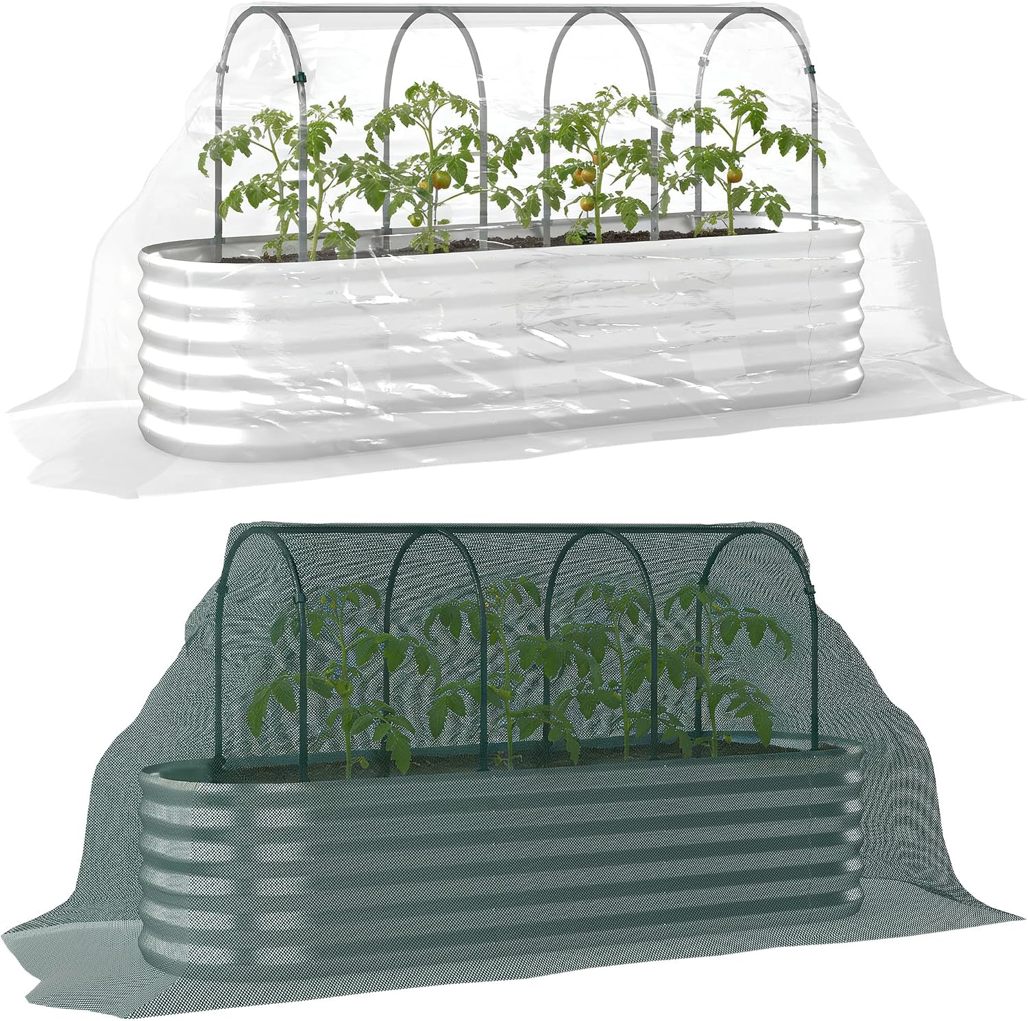Huerto urbano exterior Outsunny 200x60x103 cm con invernadero