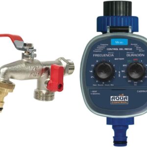 Programador C4099O + Grifo Doble Jardín G6354 - Aqua Control