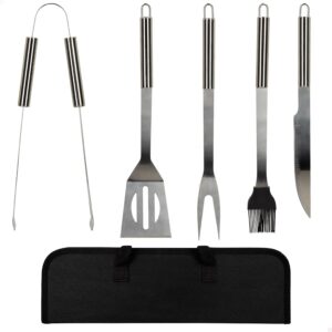 Aktive 52981 - Set utensilios barbacoa 5 piezas acero inoxidable