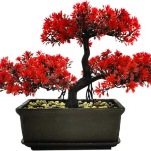 Bonsái artificial rojo decoración suerte Feng Shui