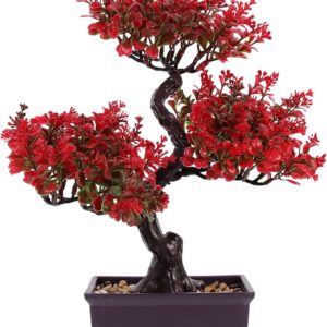 Bonsái artificial Cabilock rojo - Decoración elegante para hogar y oficina