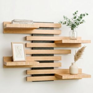 Estantería flotante de madera maciza Qoka Crafts - Versátil y elegante