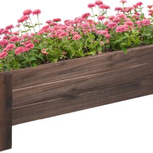 Outsunny Huerto urbano de madera con patas 100x36,5 cm marrón
