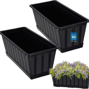 Macetero exterior KOTARBAU 2 uds. 40x18 cm antracita con plato