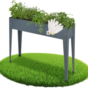 tectake Jardineras Rectangulares 98,5 cm Antracita - Huerto Urbano Exterior