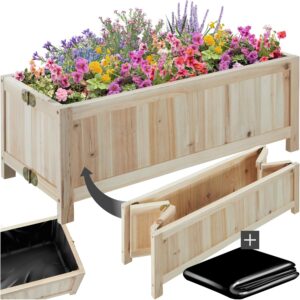 tectake® Jardineras Exterior Madera Abeto 70x30x25 cm