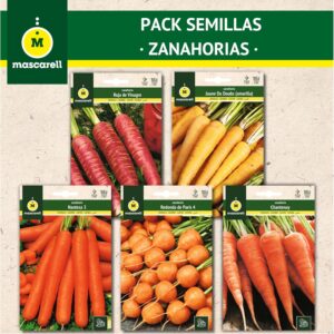 Pack semillas zanahorias 5 variedades para huerto casero