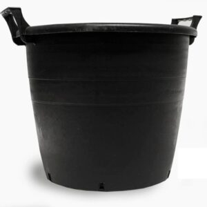 Macetón de plástico 70 L con asas, Ø50x43 cm para árboles