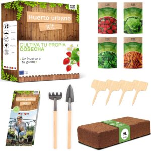 Kit huerto urbano mini ecológico con 4 semillas PYEF CRAFTS