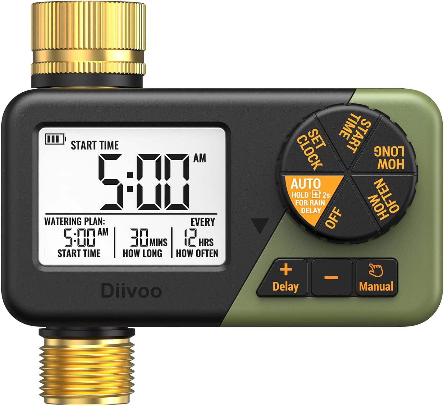 Diivoo Programador Riego Automático IP66 con Latón